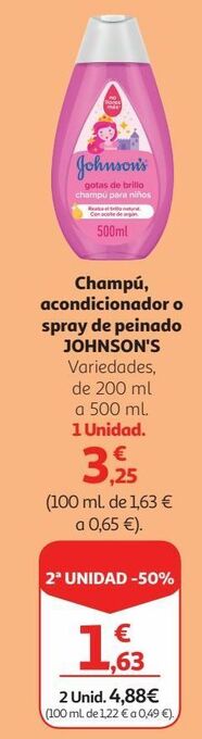 Alcampo Champú johnson's oferta