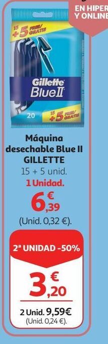 Alcampo Maquinilla desechable gillette oferta