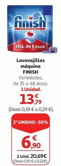 Alcampo Lavavajillas finish oferta