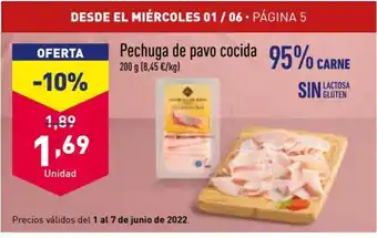 ALDI Pechuga de pavo cocida 200g oferta