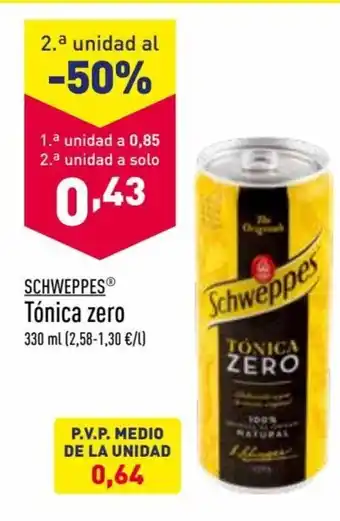 ALDI Schweppes Tónica zero 330 ml oferta