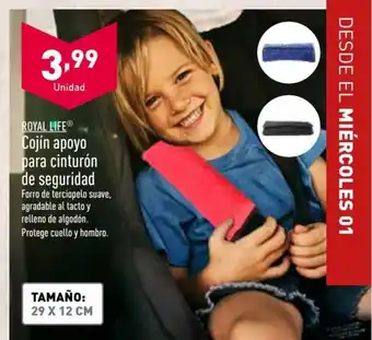 ALDI Royal Life Cojín apoyo para cinturón de seguridad Tamaño 29x12 cm oferta