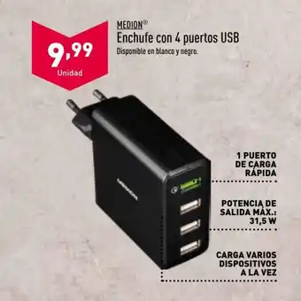ALDI Medion Enchufe con 4 puertos USB oferta