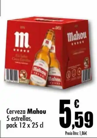 Unide Supermercados Cerveza mahou 5 estrellas, pack 12 x 25 cl oferta