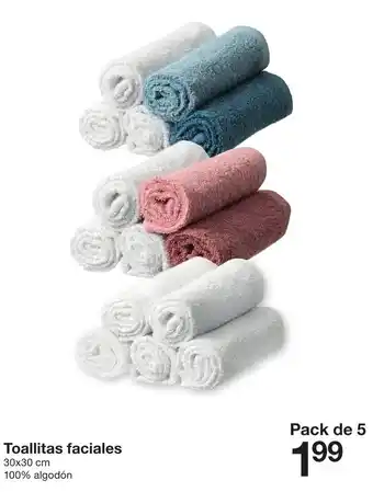 Zeeman Toallitas faciales 30x30 cm oferta