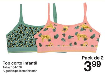 Zeeman Top corto infantil Tallas 134-176 oferta