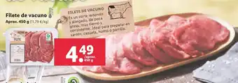 Lidl Filete de vacuno Aprox. 450 g oferta
