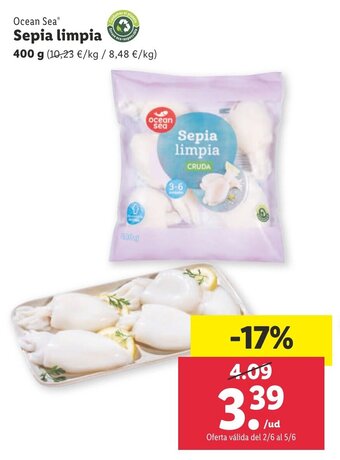 Lidl Ocean Sea Sepia limpia 400 g oferta