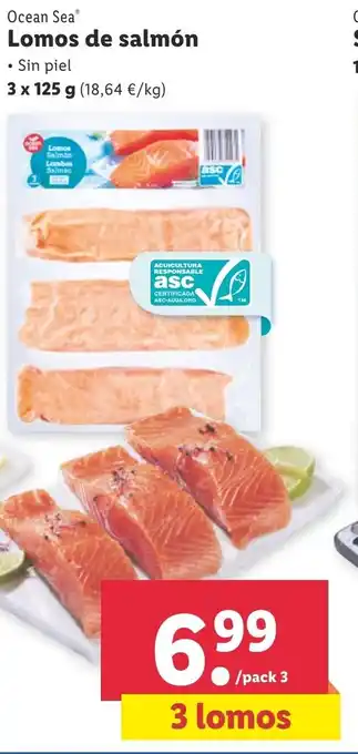 Lidl Ocean Sea Lomos de Salmón 3x125 g oferta
