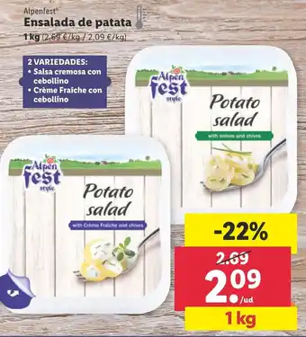 Lidl Alpenfest Ensalada de patata 1 kg oferta