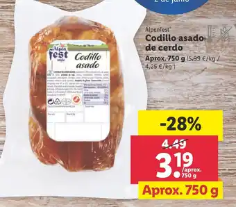Lidl Alpenfest Codillo asado de Cerdo Aprox. 750 g oferta