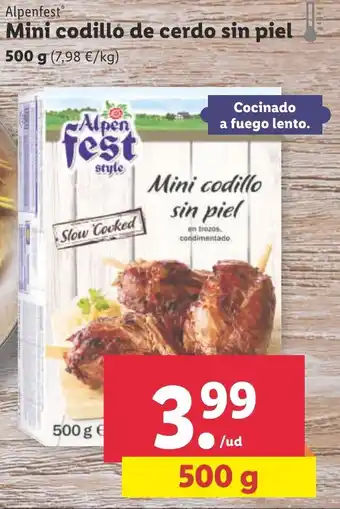 Lidl Alpenfest Mini codillo de cerdo sin piel 500 g oferta