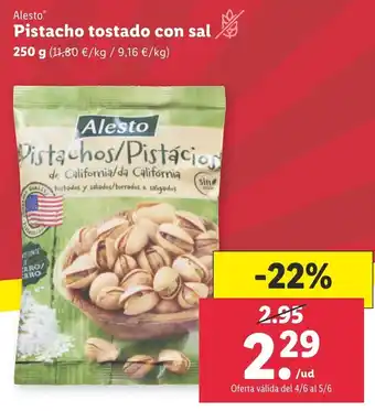 Lidl Alesto Pistacho tostado con sal 250 g oferta