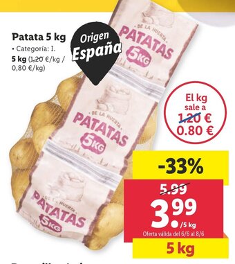 Lidl Patata 5 kg oferta