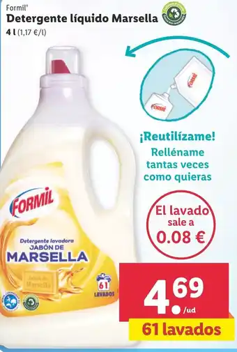 Lidl Formil Marsella Detergente líquido 4 l oferta