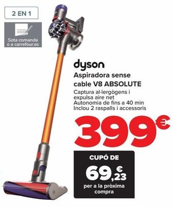 Carrefour Dyson aspirador sin cable v8 absolute oferta