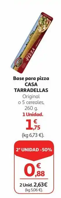 Alcampo Bases de pizza casa tarradellas oferta
