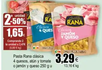 FROIZ Pasta Rana Clásica 4 Quesos, Atún y tomate o Jamón y Queso 250 g u oferta