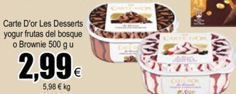 FROIZ Carte D'Or Les Desserts Yogur Frutas Del Bosque o Brownie 500 g u oferta
