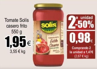 FROIZ Tomate Solís Casero Frito 550 g oferta