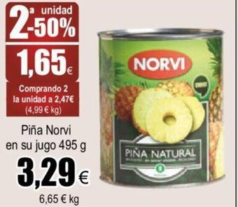 FROIZ Piña Norvi En Su jugo 495 g oferta