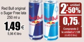 FROIZ Red Bull Original o Sugar Free Lata 250 ml u oferta
