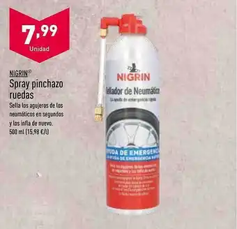 ALDI Nigrin Spray Pinchazo Ruedas oferta