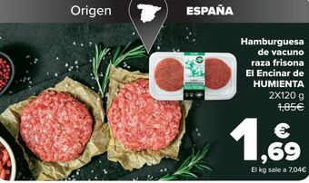 Carrefour Hamburguesa de vacuno raza frisona el encinar de humienta oferta