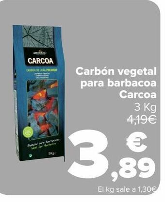 Carrefour Carbón vegetal para barbacoa carcoa oferta