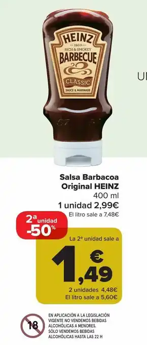 Carrefour Salsa barbacoa original heinz oferta