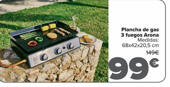 Carrefour Plancha de gas 3 fuegos arona oferta