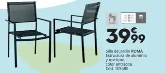 Conforama Silla de jardín de aluminio roma oferta