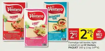 Queso tierno, light o reducido en sal el ventero