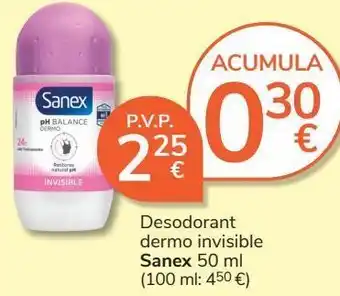 Consum Desodorante dermo invidible sanex oferta
