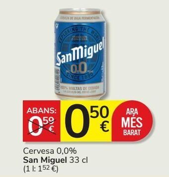 Consum Cerveza 0,0% san miguel oferta