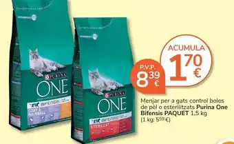 Consum Pienso para gatos control bolas de pelo o esterilizados purina one oferta
