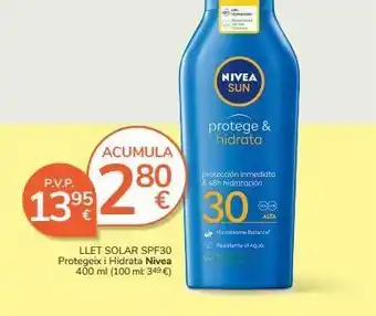 Consum Leche solar spf30 nivea oferta