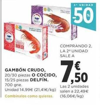 Supercor 2a Unidad -50% Gambón Crudo O Cocido Delfín oferta