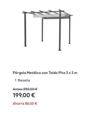 Brico Depôt Pérgola Metálica Con Toldo Pita 3 x 3 m oferta