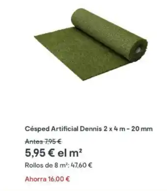 Brico Depôt Césped Artificial Dennis 2 x 4 m - 20 mm oferta