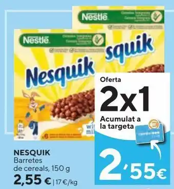 Barritas de cereales nesquik