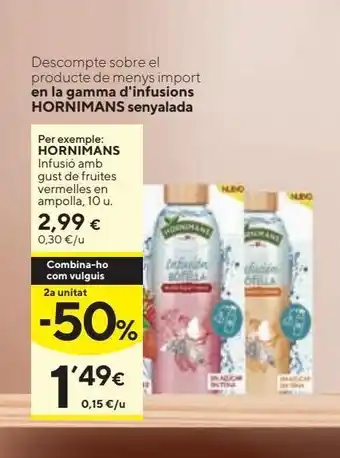 Caprabo Hornimans infusión en botella piña mango jungibre 10 uds oferta