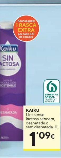 Caprabo Leche sin lactosa kaiku oferta