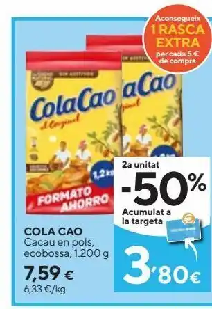 Caprabo Cacao en polvo cola cao oferta