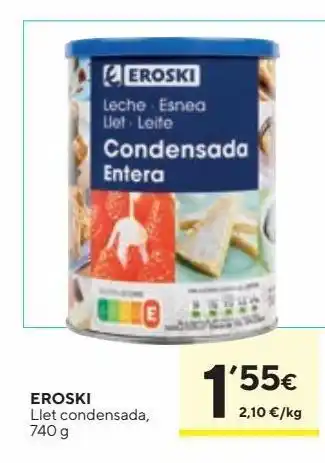 Caprabo Leche condensada eroski oferta