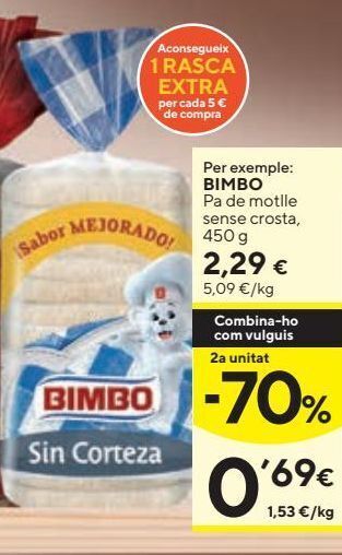 Caprabo Pan de molde bimbo oferta