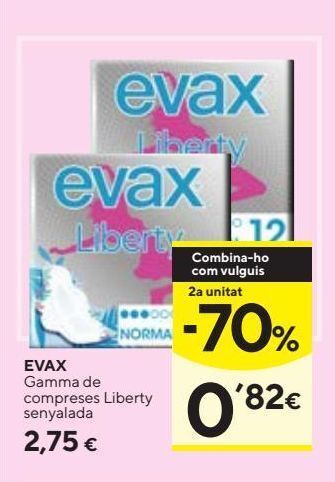 Caprabo Evax liberty compresa normal alas 12 uds oferta