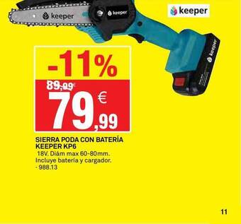 Bricoking Sierra Poda Con Batería Keeper Kp6 oferta