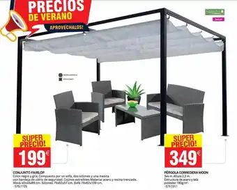 Bricoking Conjunto Fairlop Pérgola Corredera Moon oferta