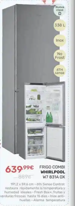 Cenor Frigo Combi Whirlpool W7 731a Ox oferta